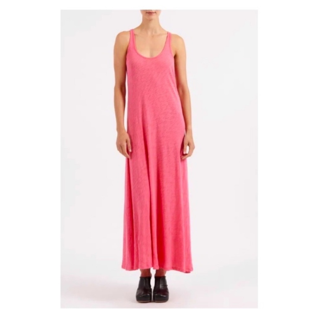 ATM Slub Jersey Maxi Tank Dress in Rose Quartz.